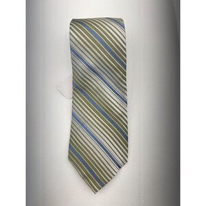 Alfani Green Blue Stripe 58” Silk Necktie NWT